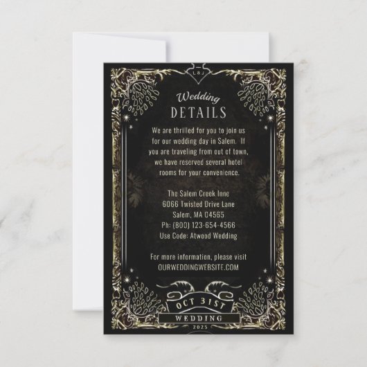 Halloween Tarot Matching Wedding Details Card Kaart (Voorkant)