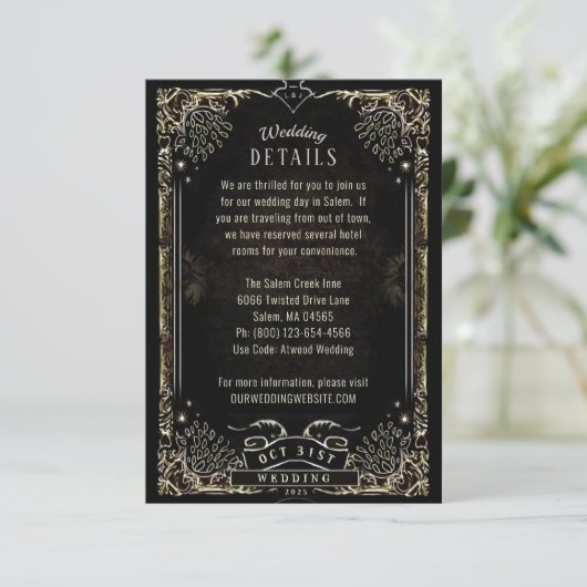 Halloween Tarot Matching Wedding Details Card Kaart (Staand voorkant)