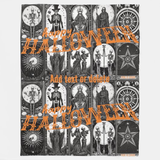 Halloween Tarot Sinaasappel Cosplay Spooktacular P Fleece Deken (Voorkant)