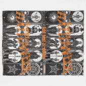 Halloween Tarot Sinaasappel Cosplay Spooktacular P Fleece Deken (Voorkant (Horizontaal))