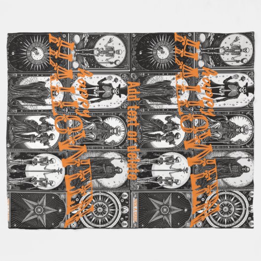 Halloween Tarot Sinaasappel Cosplay Spooktacular P Fleece Deken (Voorkant (Horizontaal))