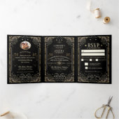 Halloween Tarot Wedding - RSVP MENU Tri-Fold (Binnen)