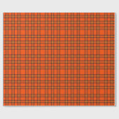 Halloween Tartan Plaid Bold Orange & Black Check Cadeaupapier (Vlak)