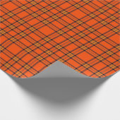 Halloween Tartan Plaid Bold Orange & Black Check Cadeaupapier (Hoek)