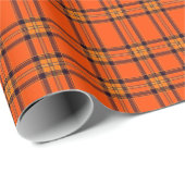 Halloween Tartan Plaid Bold Orange & Black Check Cadeaupapier (Rol Hoek)