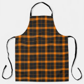 Halloween Tartan plaid. Oranje slang Schort (Voorkant)