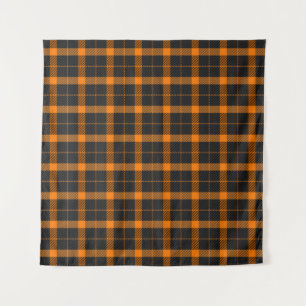 Halloween Tartan plaid. Oranje slang Wandkleed