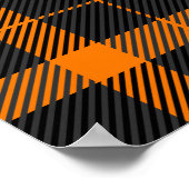 Halloween Tartan plaid. Scottish pattern in orange Poster (Hoek)