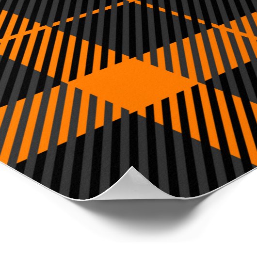 Halloween Tartan plaid. Scottish pattern in orange Poster (Hoek)