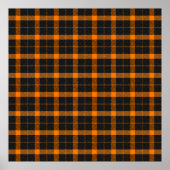 Halloween Tartan plaid. Scottish pattern in orange Poster (Voorkant)