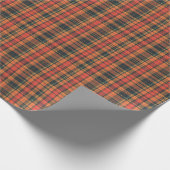 Halloween Tartan Plaid Warm Orange, Red & Brown Cadeaupapier (Hoek)