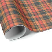 Halloween Tartan Plaid Warm Orange, Red & Brown Cadeaupapier (Rol Hoek)