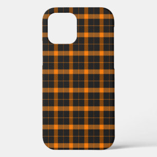 Halloween Tartan ruitpatroon. Schots patroon in or iPhone 12 Hoesje