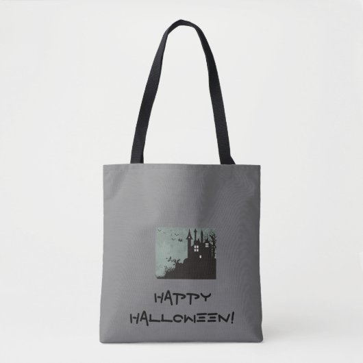 Halloween-Tas in Haunted House Tote Bag (Voorkant)