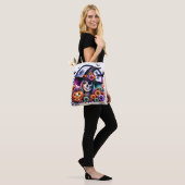 Halloween Tas met heks en skelet (Op model)