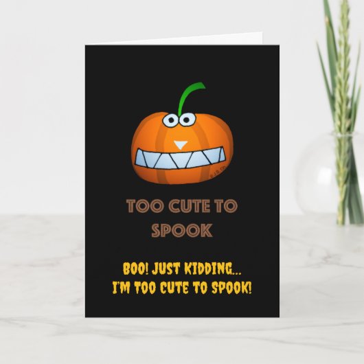 Halloween te Schattige om grappige pompoen te spoo Kaart (Voorkant)