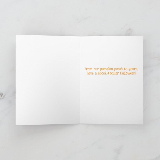 Halloween te Schattige om grappige pompoen te spoo Kaart (Binnen)