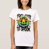 Halloween te Schattige om kokettepompoen te spook T-shirt (Voorkant)