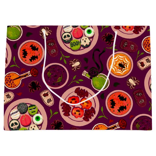Halloween Tea Party Gift Bag Groot Cadeauzakje (Voorkant)