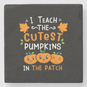 Halloween Teacher Cutest Pumpkins Birthday Stenen Onderzetter