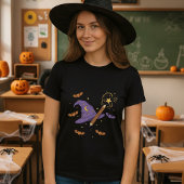 Halloween Teacher Gift Wizard Pet en toverstok T-shirt