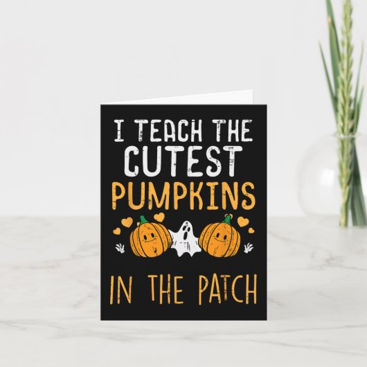 Halloween Teacher Leer Schattigee Pompoenen Herfst Kaart (Voorkant)