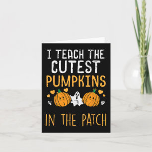 Halloween Teacher Leer Schattigee Pompoenen Herfst Kaart