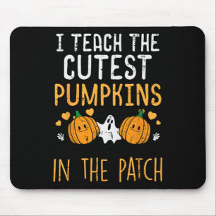 Halloween Teacher Leer Schattigee Pompoenen Herfst Muismat