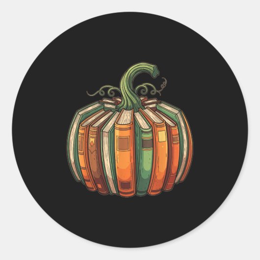 Halloween Teacher Shirts Fall Pumpkin Fall Book Sh Ronde Sticker (Voorkant)