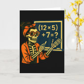 Halloween Teacher Six Seven Meme 6 7 Skeleton Soky Kaart (Gele Bloem)