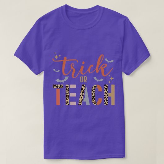 Halloween Teacher Trick Or Teach Leopard Costume W T-shirt (Design voorkant)