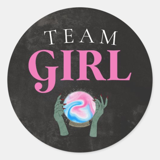 Halloween Team Girl Gender onthullen partijstemmen Ronde Sticker (Voorkant)