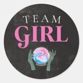 Halloween Team Girl Gender onthullen partijstemmen Ronde Sticker