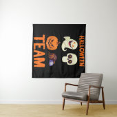 Halloween Team Skeleton Pumpkin Ghost Spider Spook Wandkleed (In Situ (horizontaal))