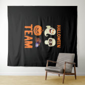 Halloween Team Skeleton Pumpkin Ghost Spider Spook Wandkleed (In Situ (horizontaal))