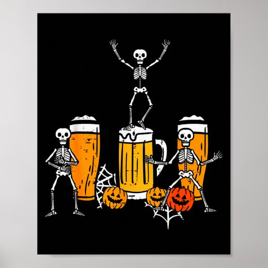 Halloween Team Skeletons Dancing Funny Costume Par Poster (Voorkant)