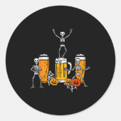 Halloween Team Skeletons Dancing Funny Costume Par Ronde Sticker (Voorkant)