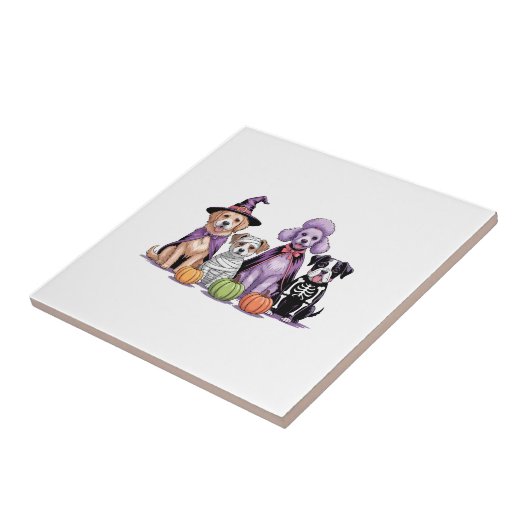 Halloween-teamhond Tegeltje (Zijkant)