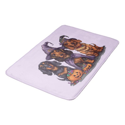 Halloween teckel heksenhonden badmat (Gekanteld)