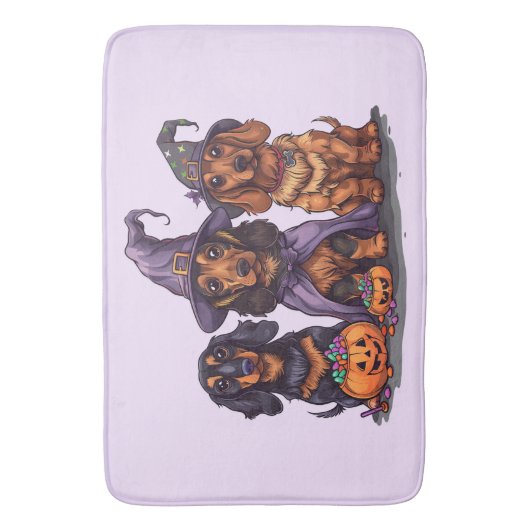 Halloween teckel heksenhonden badmat (Voorkant Verticaal)