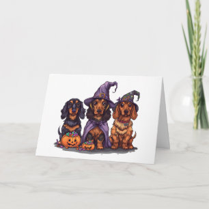 Halloween teckel heksenhonden kaart
