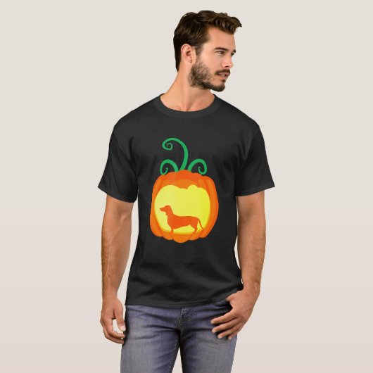 Halloween Teckel Hond Teckel Halloween Lanter T-shirt (Voorkant volledig)