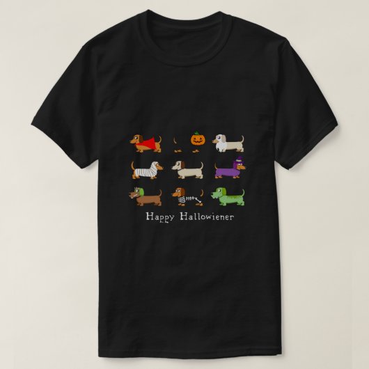 Halloween Teckel Kostuumfeest T-shirt (Design voorkant)