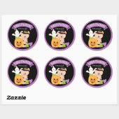 Halloween Teddy Bear Warlock met vrienden Ronde Sticker (Vel)