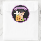 Halloween Teddy Bear Warlock met vrienden Ronde Sticker (Tas)