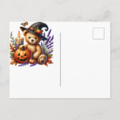 Halloween Teddy Bear Wizard Holiday Briefkaart (Achterkant)