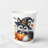 Halloween Teddy Bear Wizard Holiday Papieren Bekers (Achterkant)