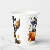 Halloween Teddy Bear Wizard Holiday Papieren Bekers (Links)