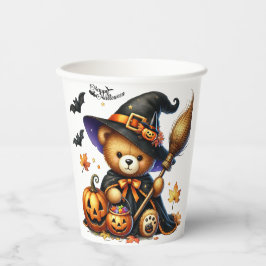 Halloween Teddy Bear Wizard Holiday Papieren Bekers