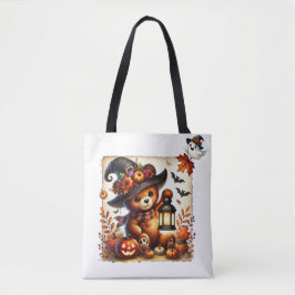 Halloween Teddy Bear Wizard Holiday Tote Bag